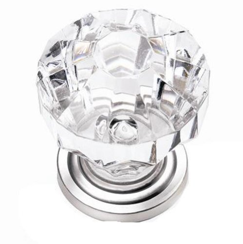 Laurey 82159 Acrystal 1-1/4-Inch Diameter Knob, Satin with Pewter Base by Laurey