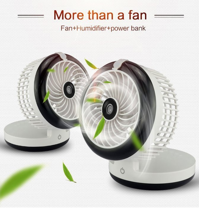 Topwell Humidifier Fan USB Mini Cooling Misting Fan Portable Water Spray Fan Rechargeable Humidifier Personal... N11