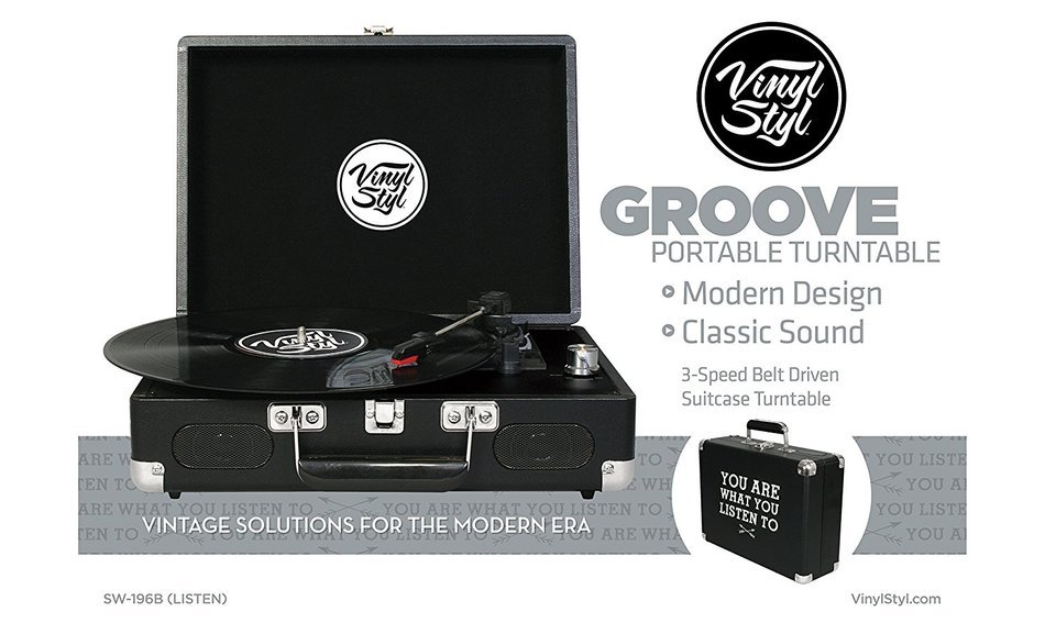 Vinyl Styl Groove Portable 3 Speed Turntable (You Are What You Listen To) N3