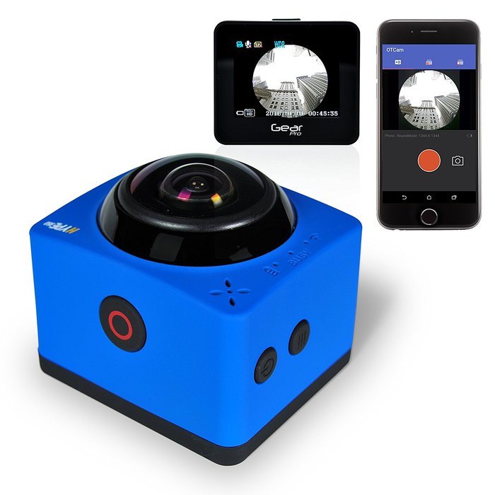 Gear Pro Waterproof Sports Action Camera 360 Degree Panoramic 8MP and 1080P HD With 1.5 inch LCD Screen (Blue) N3
