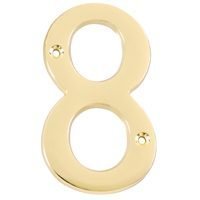 MINTCRAFT N-Z048PB3L House Number-8, 4-Inch, Satin Brass Finish by Mintcraft