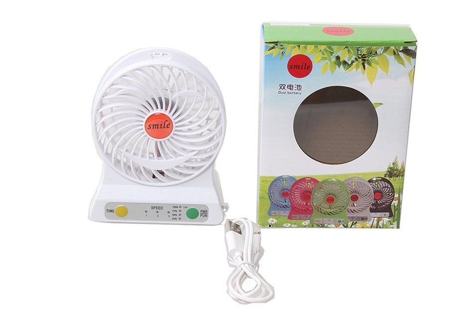 Multi-functional Portable Desk Fan Battery Operated Fan USB Rechargeable Battery Powered Handheld Fan with Lithium... N29