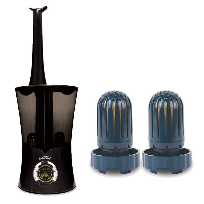 Air Innovations Dual Tank Ultrasonic Humidifier in Black w/ 2 Pack Filters