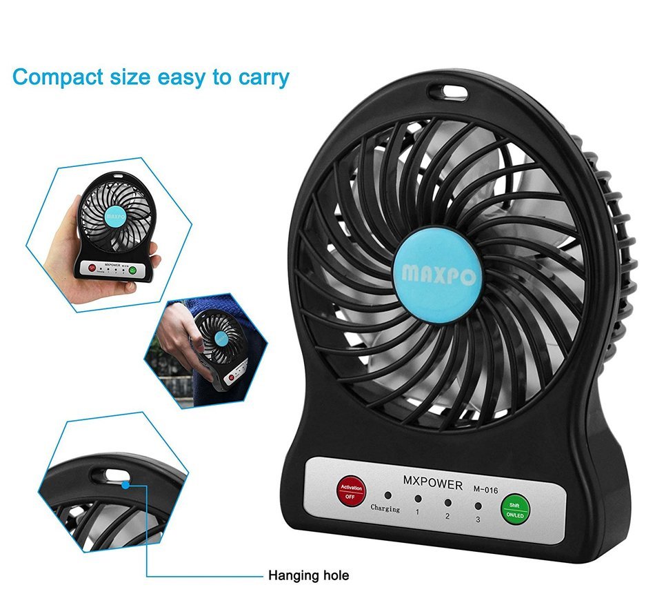 Number-One Portable Mini Fan 3.5-inch 3 Speeds Electric Desktop Fan Rechargeable Battery/ USB Powered Personal... N5