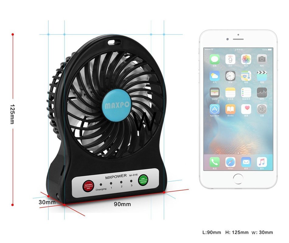 Number-One Portable Mini Fan 3.5-inch 3 Speeds Electric Desktop Fan Rechargeable Battery/ USB Powered Personal... N6