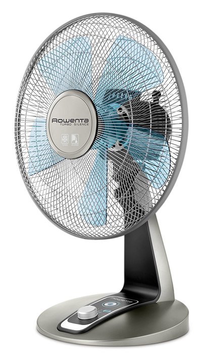 Rowenta VU2531 Turbo Silence Oscillating 12-Inch Table Fan Powerful and Quiet, 4-Speed, Bronze N3