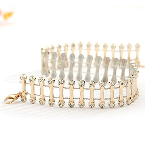 Women Gold Tiara Choker Collar Rhinestone Crystal Pendant Chain Necklace Jewelry N5