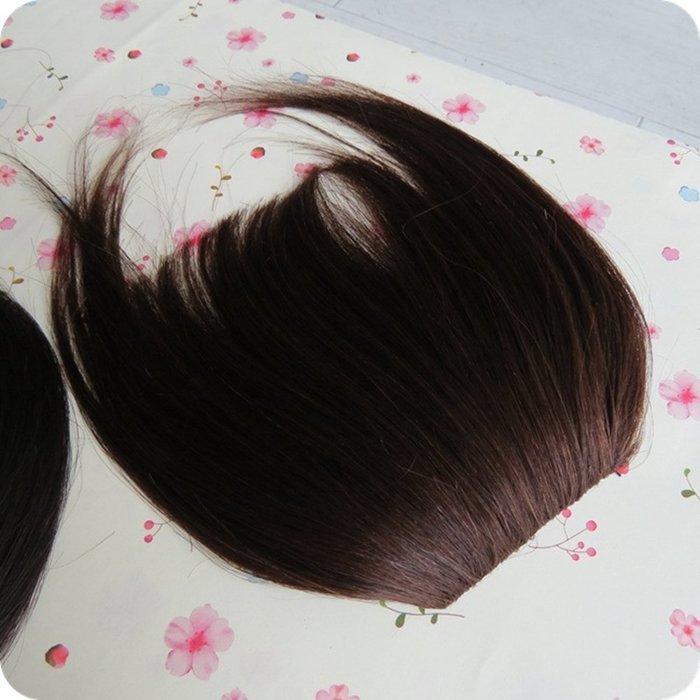Yaheeda Women Bang Wig Synthetic Clip-in Hair Bang Forehead Bang Short Straight Hair Extension N6