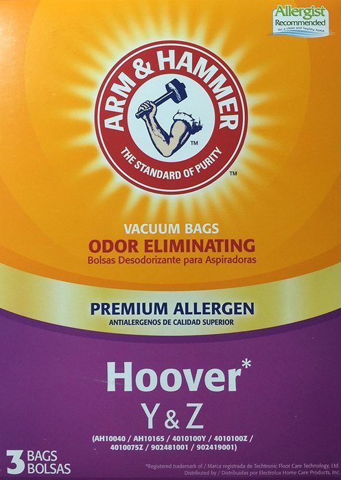 Arm & Hammer Premium Allergen Odor Eliminating Vacuum Bags, Hoover Y & Z, 3 pack N2