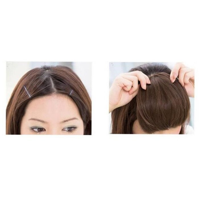 Yaheeda Women Bang Wig Synthetic Clip-in Hair Bang Forehead Bang Short Straight Hair Extension N7