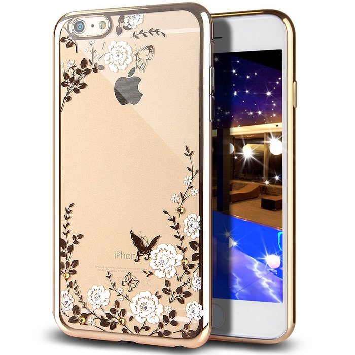 iPhone 7 Case,iPhone7 Case,ikasus Mini Love Heart Glitter Bling Crystal Rhinestone Diamonds Clear Rubber Golden... N78