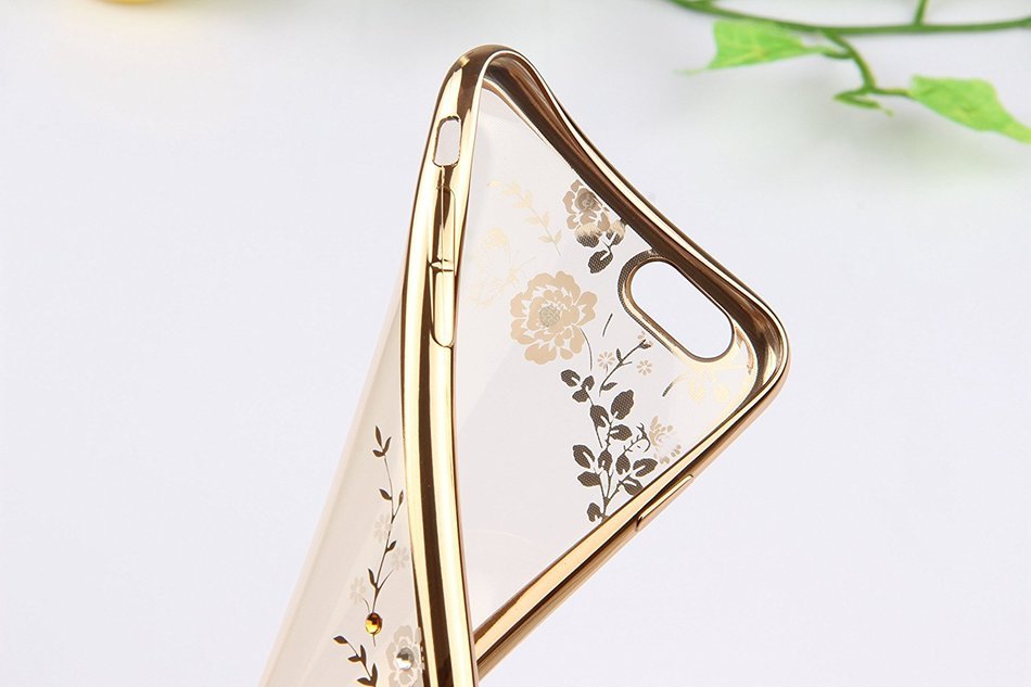 iPhone 7 Case,iPhone7 Case,ikasus Mini Love Heart Glitter Bling Crystal Rhinestone Diamonds Clear Rubber Golden... N80