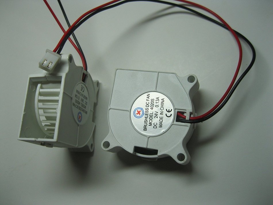 2 pcs Brushless DC Blower Fan 4020S 24V 2 Wires 40x20mm White Color Sleeve-bearing Skywalking N4