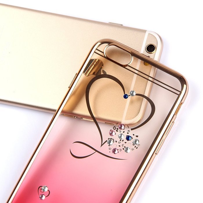 iPhone 7 Case,iPhone7 Case,ikasus Mini Love Heart Glitter Bling Crystal Rhinestone Diamonds Clear Rubber Golden... N85