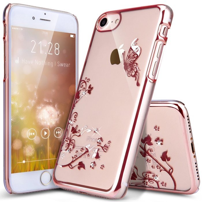 iPhone 7 Case,iPhone7 Case,ikasus Mini Love Heart Glitter Bling Crystal Rhinestone Diamonds Clear Rubber Golden... N92