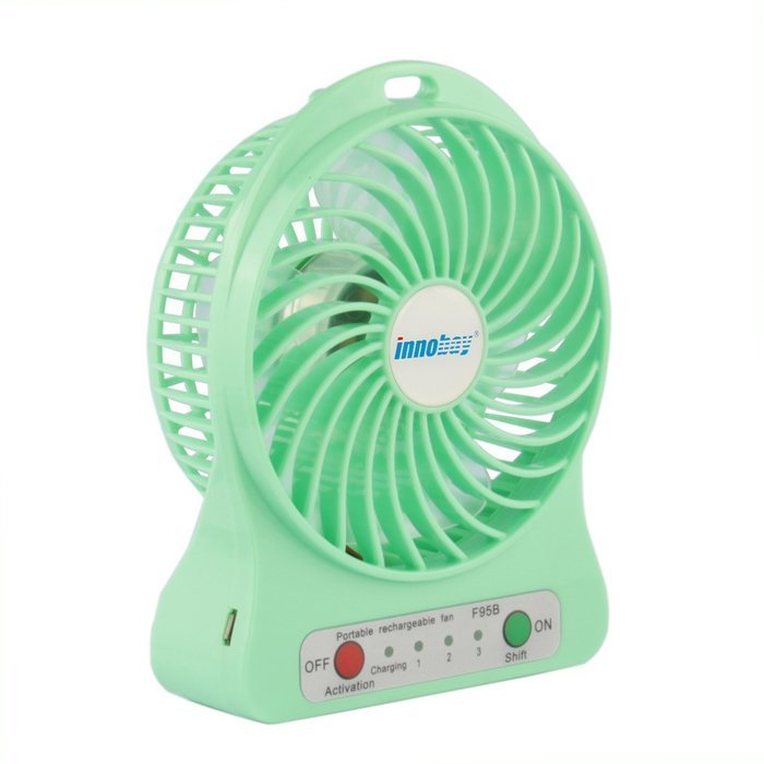 innobay 4-inch Personal Battery Operated Fan Rechargeable with LED Light, Quiet (Black) N17