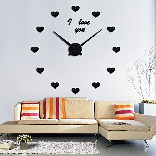 EverTrust(TM) new 3d wall clock diy clocks reloj de pared Quartz watch Living Room Simple Love Circular Acrylic... N6