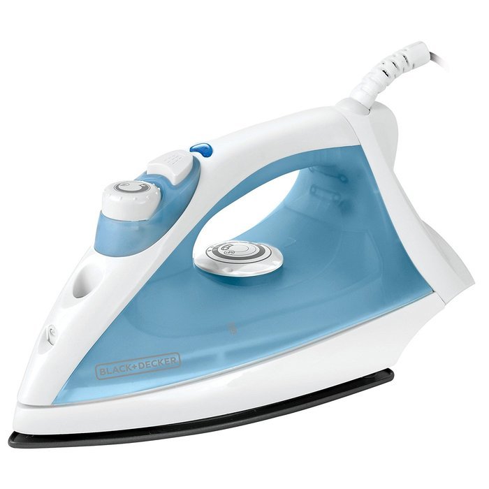 BLACK+DECKER F210 Steam Iron with Nonstick Soleplate, White/Blue N4