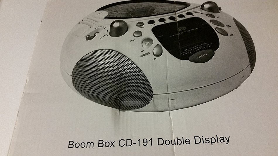Boom Box CD-191 Double Display CD Player, AM/FM Radio & Alarm Clock