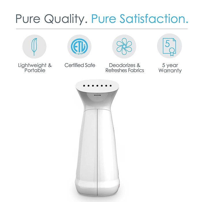 PureSteam Deluxe Handheld Garment Steamer &ndash; Powerful Portable Fabric Steamer Dewrinkles Clothing, Linens, & Curtains... N5