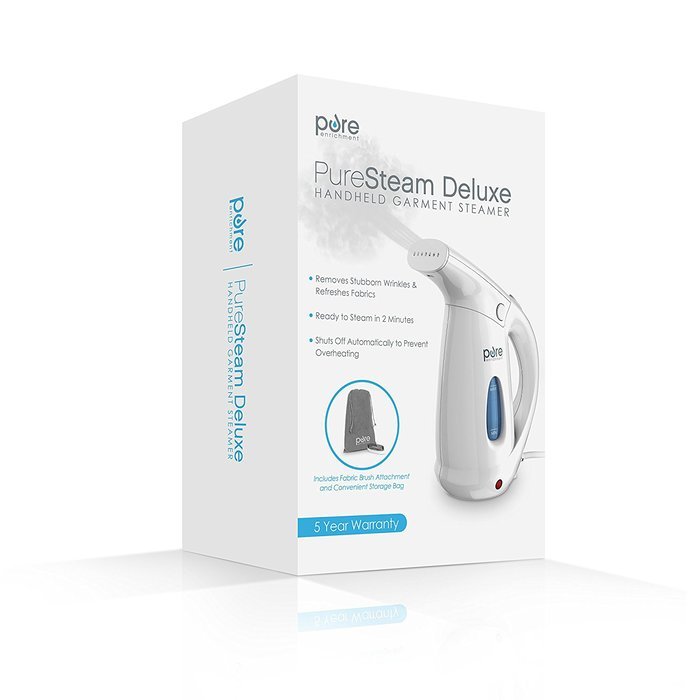 PureSteam Deluxe Handheld Garment Steamer &ndash; Powerful Portable Fabric Steamer Dewrinkles Clothing, Linens, & Curtains... N8