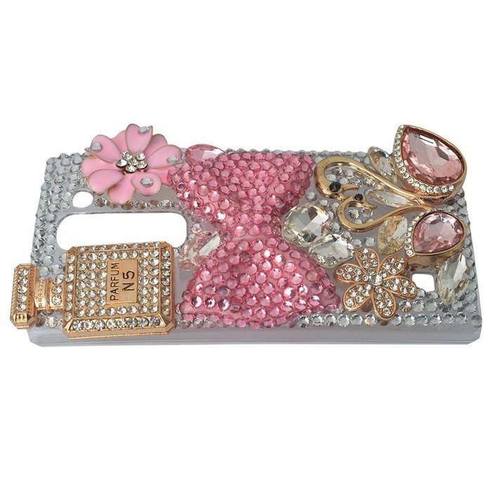 Spritech(TM) Bling Clear Phone Case For LG spirit h440 C70/LG Escape 2/LG Logos/LG Spirit 4G LTE,3D Handmade Silver... N33