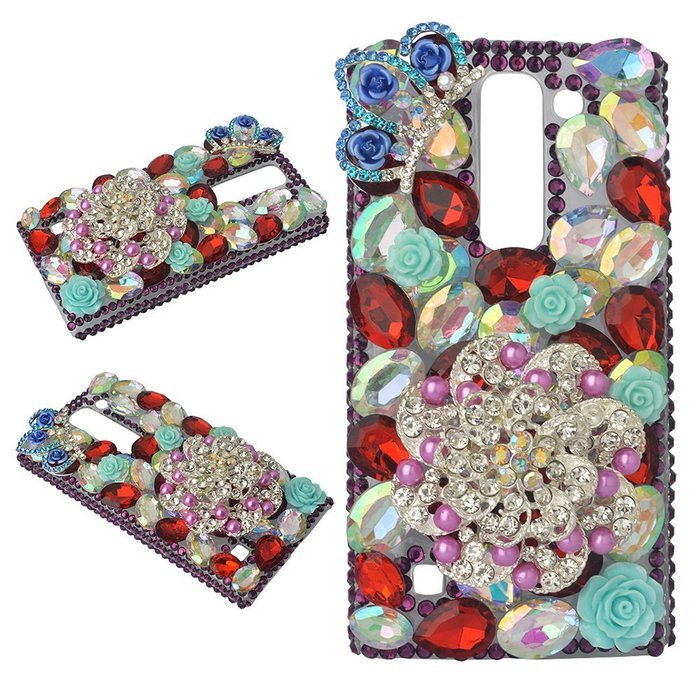 Spritech(TM) Bling Clear Phone Case For LG spirit h440 C70/LG Escape 2/LG Logos/LG Spirit 4G LTE,3D Handmade Silver... N34