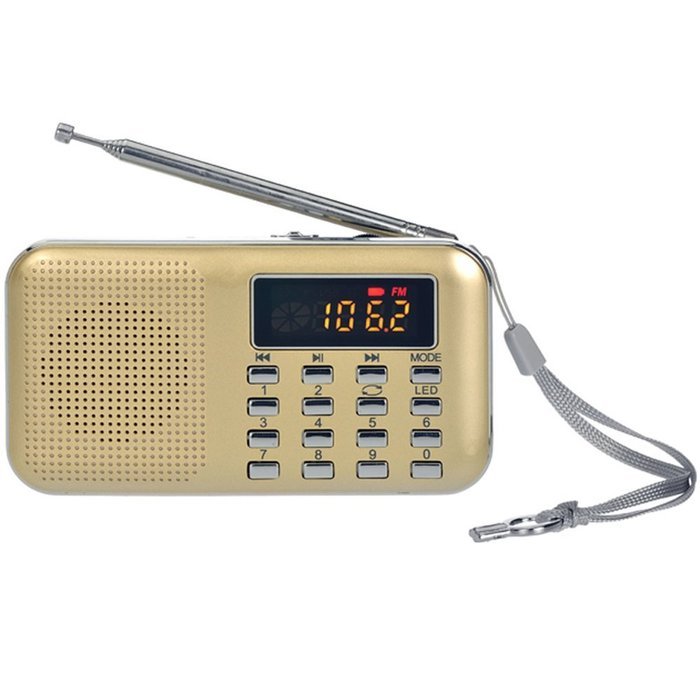 iMinker Mini Portable Digital AM/FM Radio Media Speaker MP3 Music Player Support TF Card/USB Port with LED Screen... N6