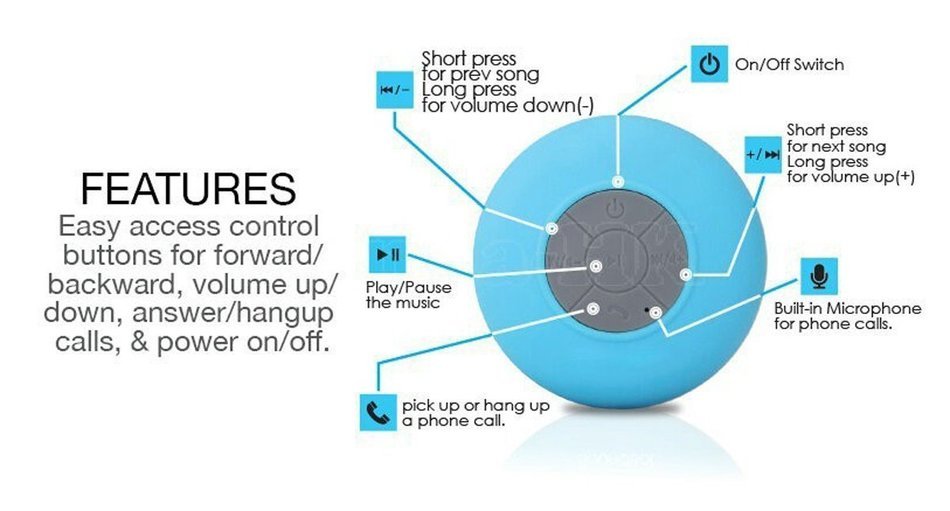 Three Pine Portable Mini Bleutooth Wireless Speaker Shower Blutooth Subwoofer Audio Receiver Waterproof Music...