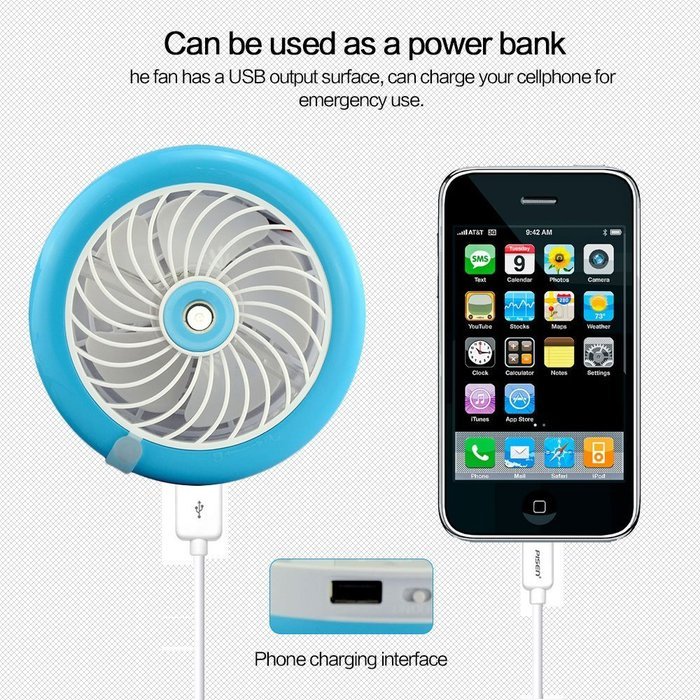 Topwell Humidifier Fan USB Mini Cooling Misting Fan Portable Water Spray Fan Rechargeable Humidifier Personal... N18