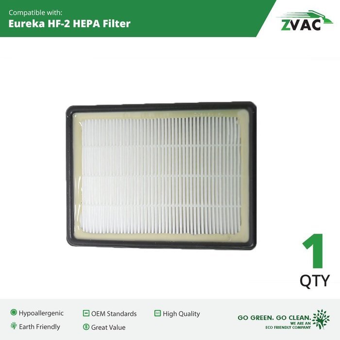 Eureka HF-2 HF2 HEPA Filters - 2 Pack - Similar to Part # 61111, 61111A, 61111B - Made by ZVac N3
