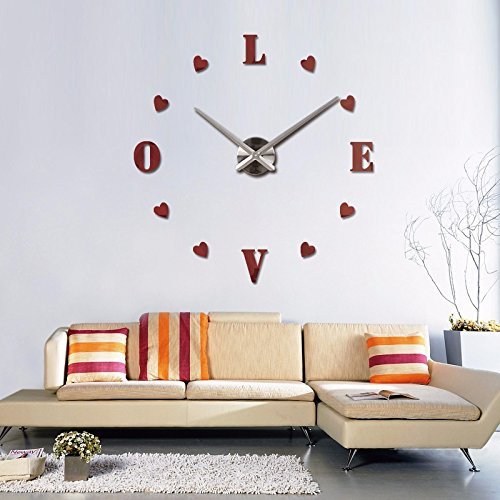 EverTrust(TM) new wall clock reloj de pared quartz watch europe horloge home living room 3d acrylic mirror vintage... N7