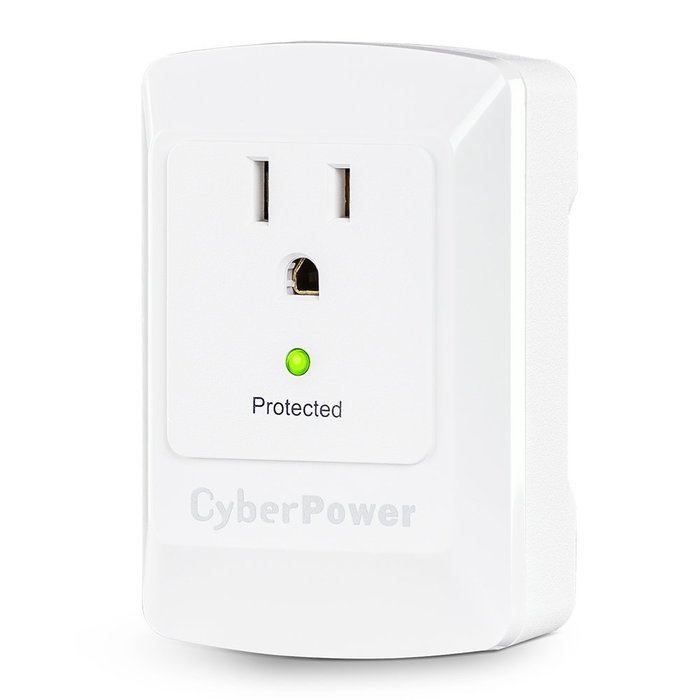 CyberPower CSB100W 900 Joules Essential Wall Tap with 1-Outlet Surge Suppressor N3