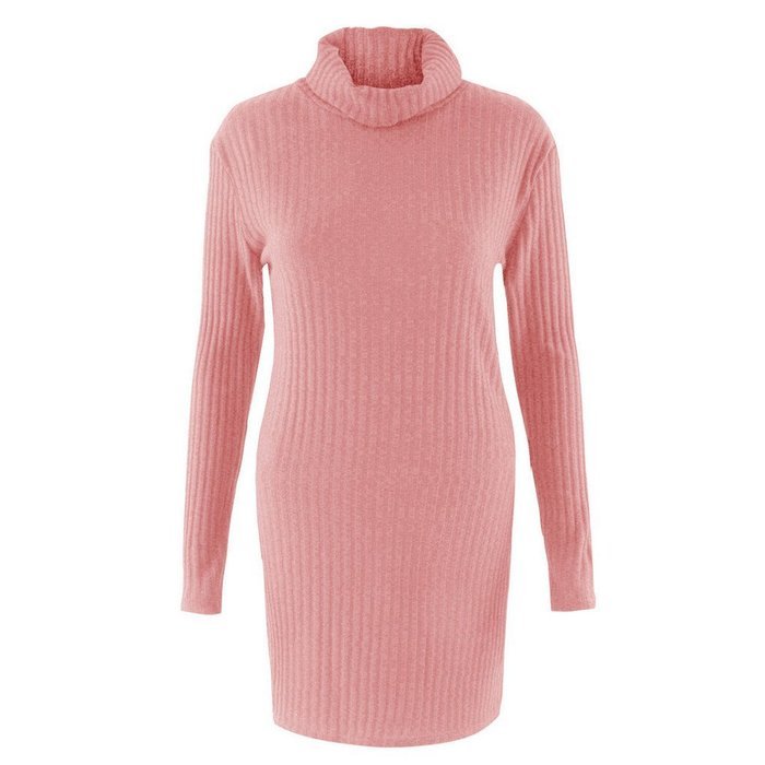 Women Dress,Haoricu Fall Womens Casual Long Sleeve High-collar Solid Jumper Turtleneck Sweater Dress Skirt Coat... N19