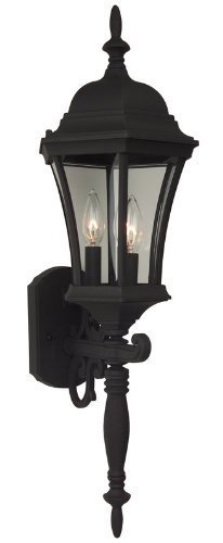 Craftmade Z340-05 Wall Lanterns with Clear Glass Shades, Black by Craftmade