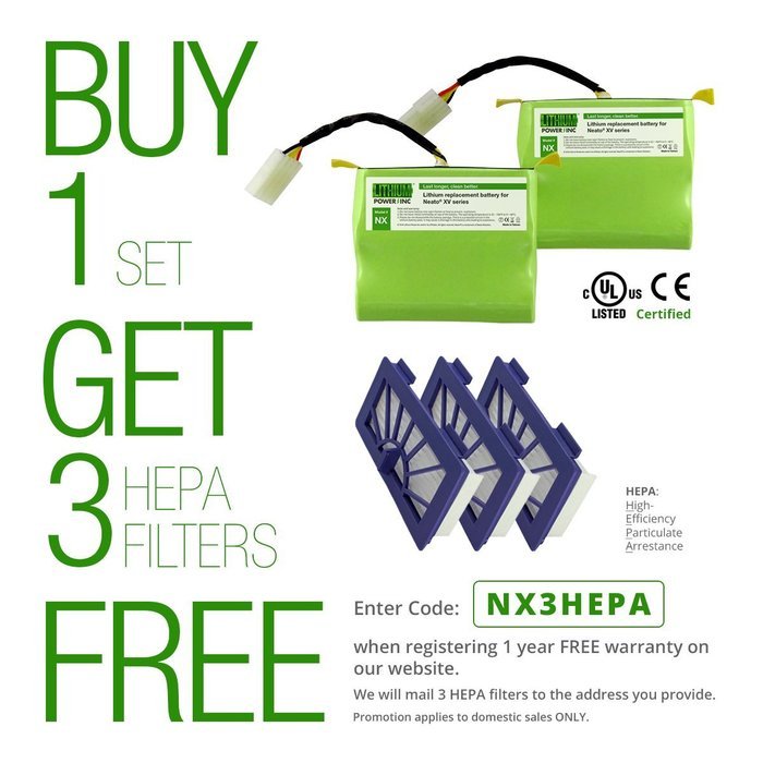 UL&CE Certified - Lithium Neato XV Series Replacement Battery for Neato XV-11, XV-12, XV-14, XV-15, XV-21, XV-... N4