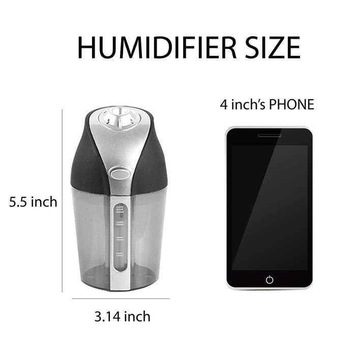 Air Humidifier essential Oil DiffuserMini Ultrasonic Car Cool Mist Air Purifier 300ML USB Home & Office Oil Aroma... N6