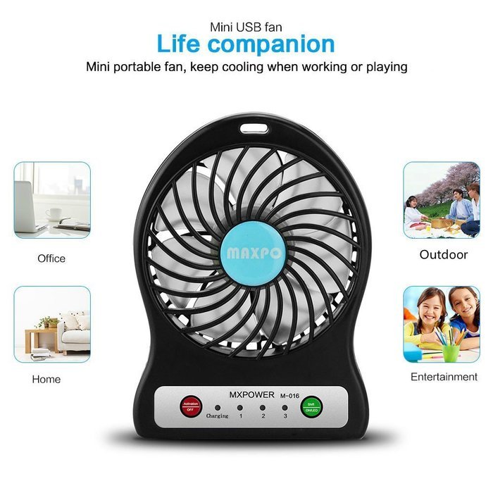 Number-One Portable Mini Fan 3.5-inch 3 Speeds Electric Desktop Fan Rechargeable Battery/ USB Powered Personal... N8