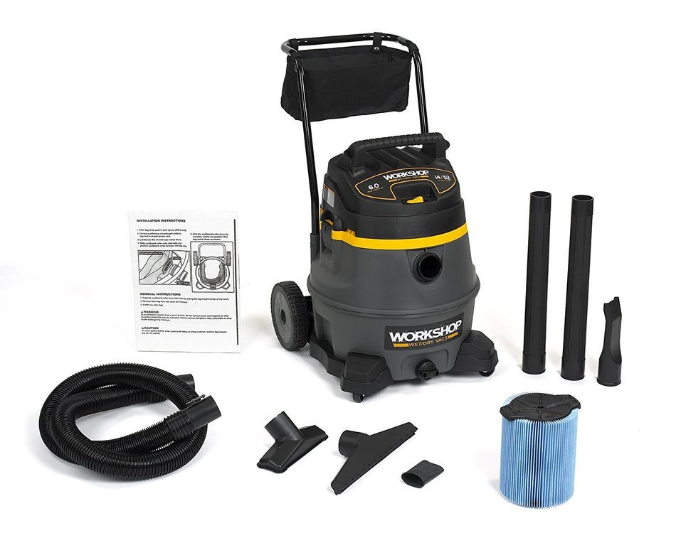 WORKSHOP Wet Dry Vac WS1400CA High Power Wet Dry Vacuum Cleaner, 14-Gallon Shop Vacuum Cleaner, 6.0 Peak HP Wet... N4