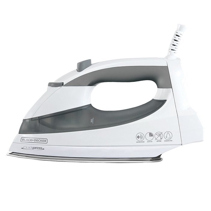 Black & Decker F976 Quickpress Iron with Smart Steam Technology, White/Silver N4