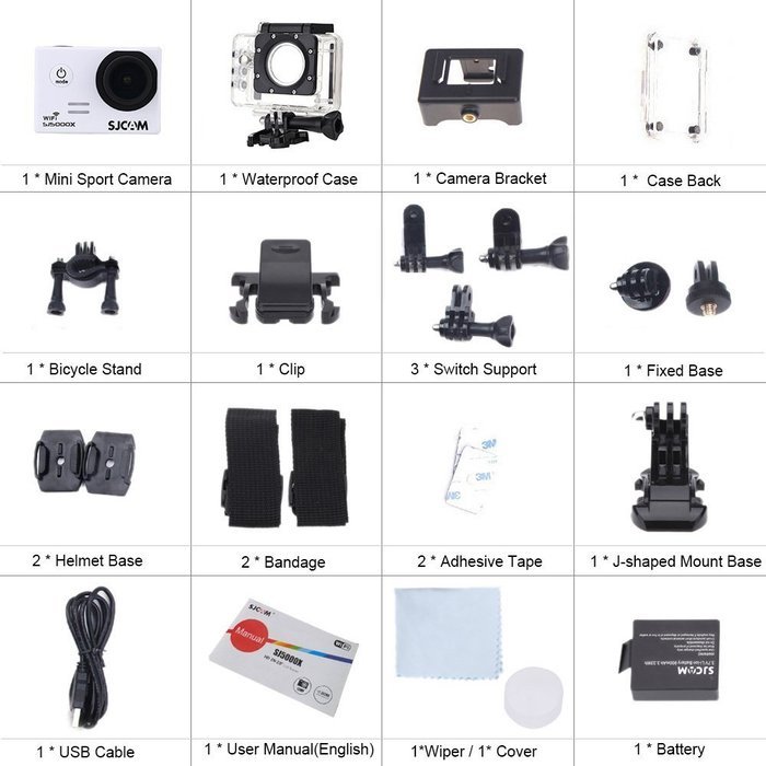 SJCAM SJ5000X Action Camera Elite WiFi 4K 24fps 2K30fps Gyro Sports DV 2.0 LCD NTK96660 Diving 30m Waterproof... N8
