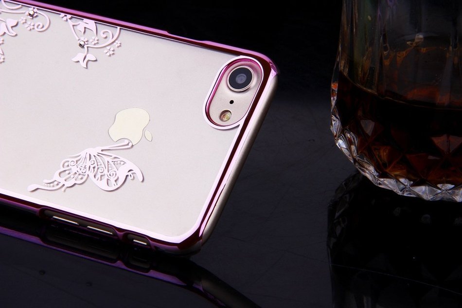 iPhone 7 Case,iPhone7 Case,ikasus Mini Love Heart Glitter Bling Crystal Rhinestone Diamonds Clear Rubber Golden... N101