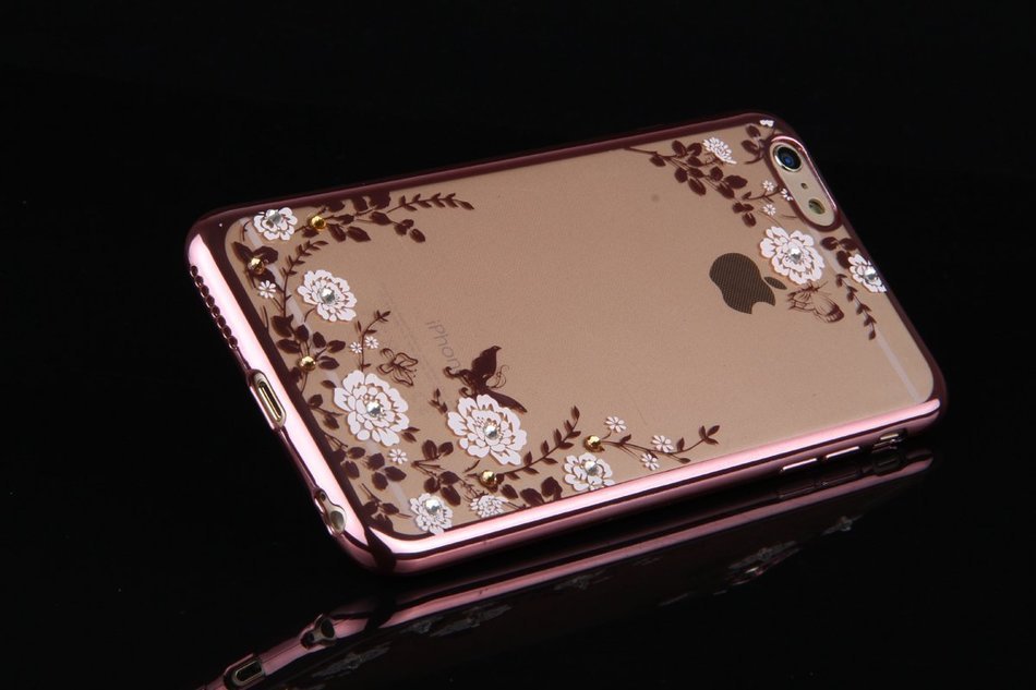 iPhone 7 Case,iPhone7 Case,ikasus Mini Love Heart Glitter Bling Crystal Rhinestone Diamonds Clear Rubber Golden... N102