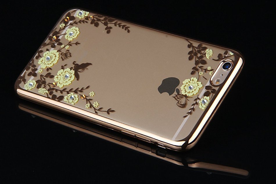 iPhone 7 Case,iPhone7 Case,ikasus Mini Love Heart Glitter Bling Crystal Rhinestone Diamonds Clear Rubber Golden... N113