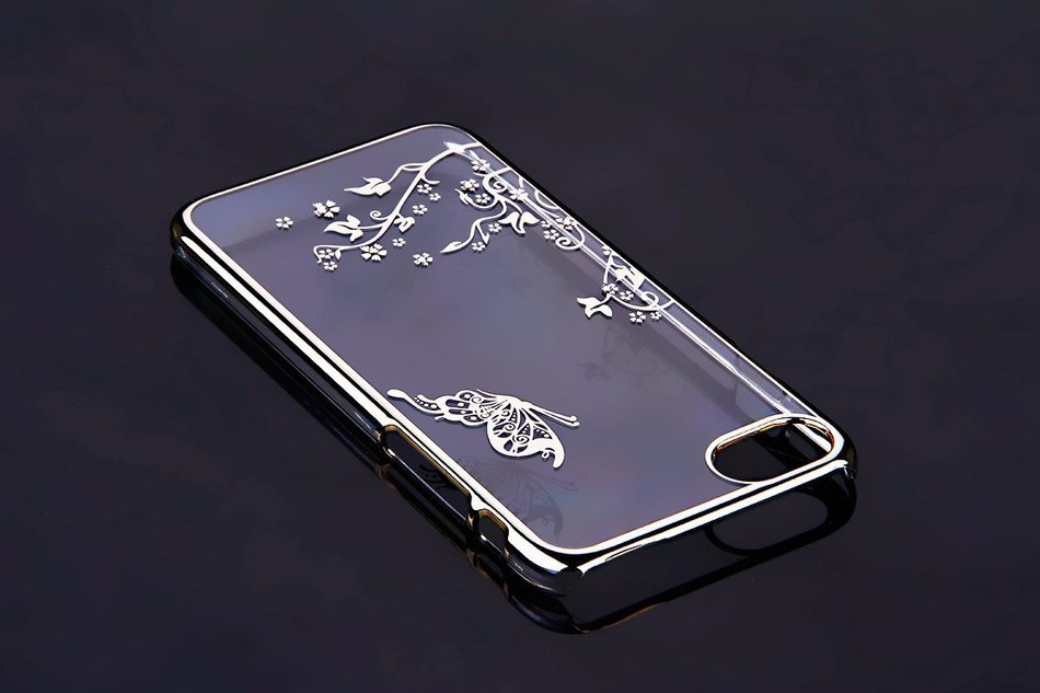 iPhone 7 Case,iPhone7 Case,ikasus Mini Love Heart Glitter Bling Crystal Rhinestone Diamonds Clear Rubber Golden... N119