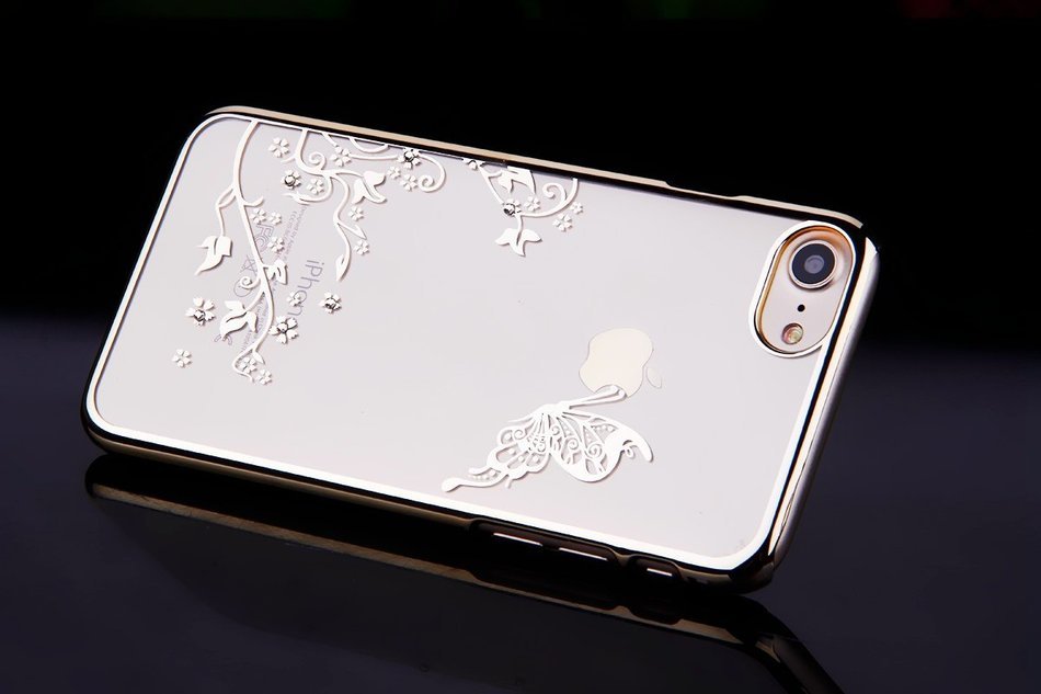 iPhone 7 Case,iPhone7 Case,ikasus Mini Love Heart Glitter Bling Crystal Rhinestone Diamonds Clear Rubber Golden... N120