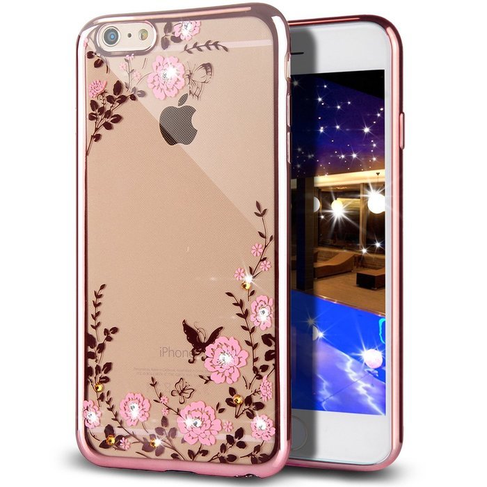 iPhone 7 Case,iPhone7 Case,ikasus Mini Love Heart Glitter Bling Crystal Rhinestone Diamonds Clear Rubber Golden... N121