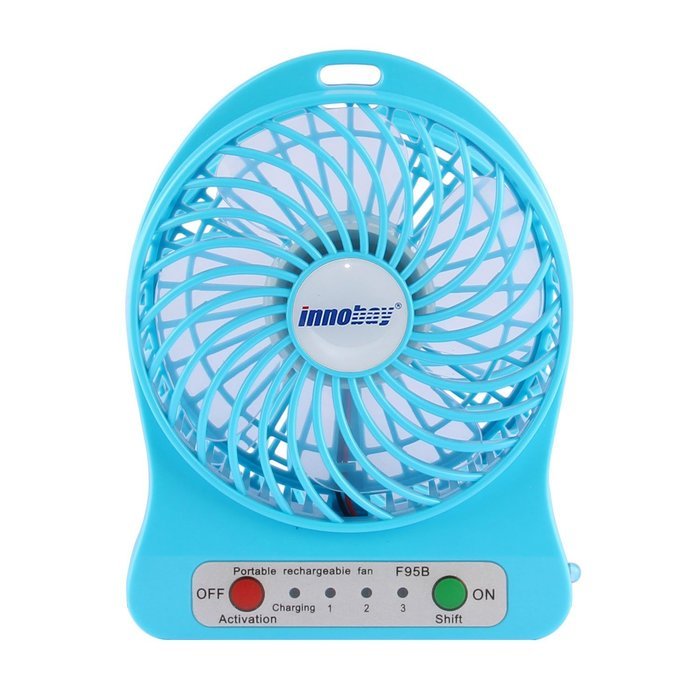 innobay 4-inch Personal Battery Operated Fan Rechargeable with LED Light, Quiet (Black) N19