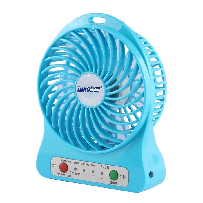innobay 4-inch Personal Battery Operated Fan Rechargeable with LED Light, Quiet (Black) N20