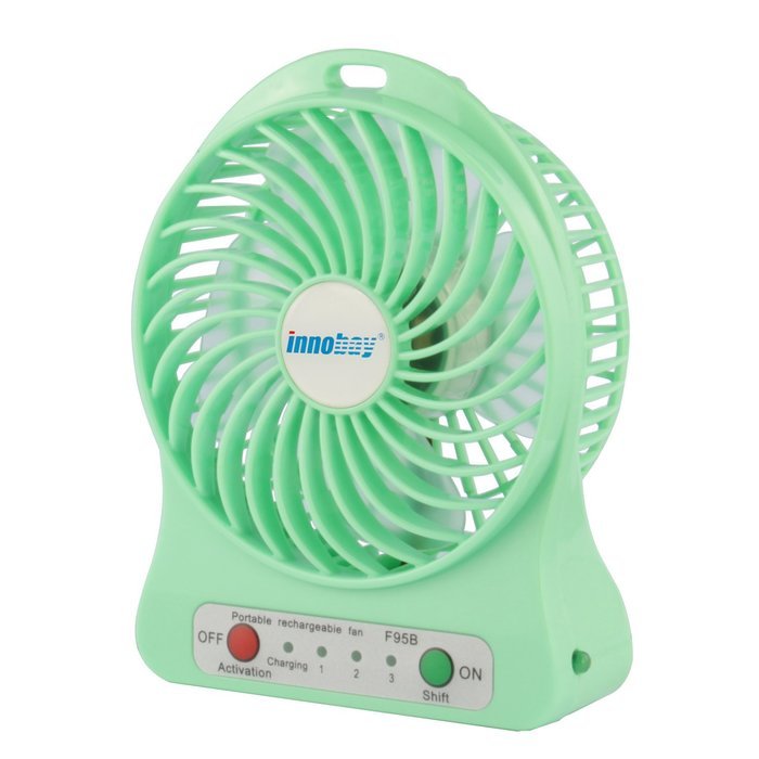 innobay 4-inch Personal Battery Operated Fan Rechargeable with LED Light, Quiet (Black) N22